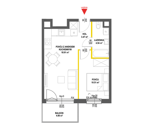 Plan 2 pok. 37m²