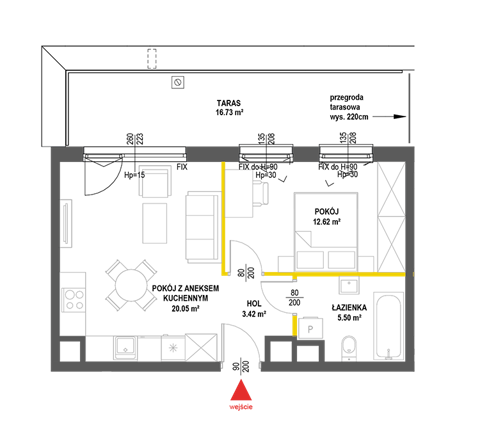 Plan 2 pok. 42m²