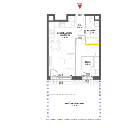 Plan 2 pok. 37m²