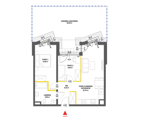 Plan 3 pok. 58m²