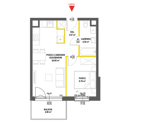 Plan 2 pok. 38m²