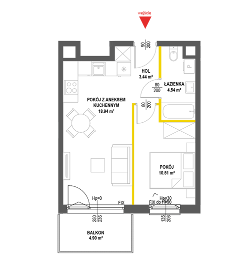 Plan 2 pok. 37m²