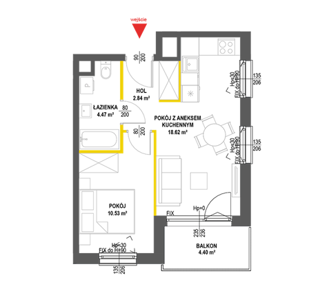 Plan 2 pok. 36m²