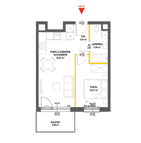 Plan 2 pok. 37m²