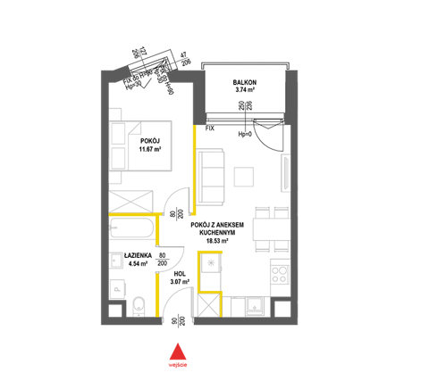 Plan 2 pok. 38m²