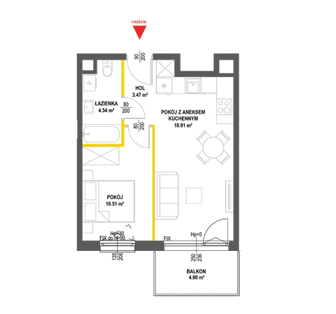 Plan 2 pok. 37m²