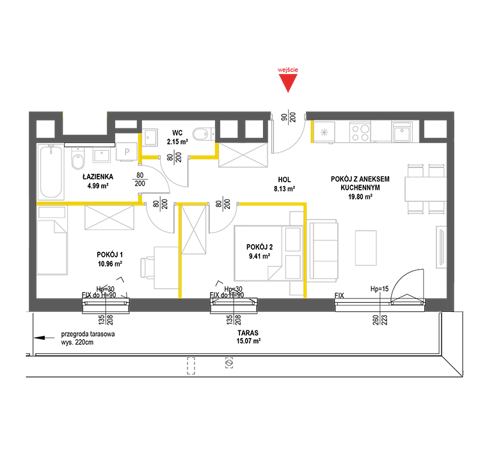 Plan 3 pok. 55m²