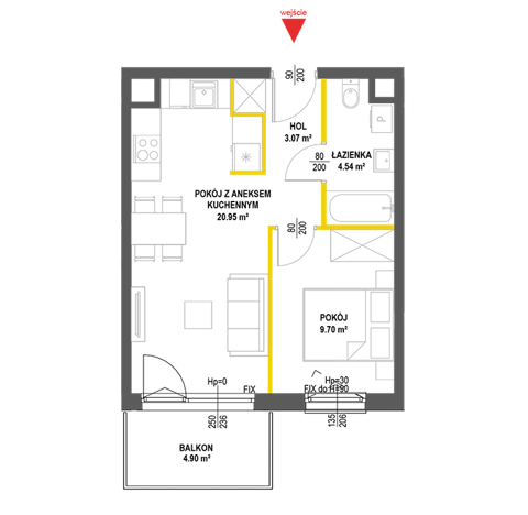 Plan 2 pok. 38m²