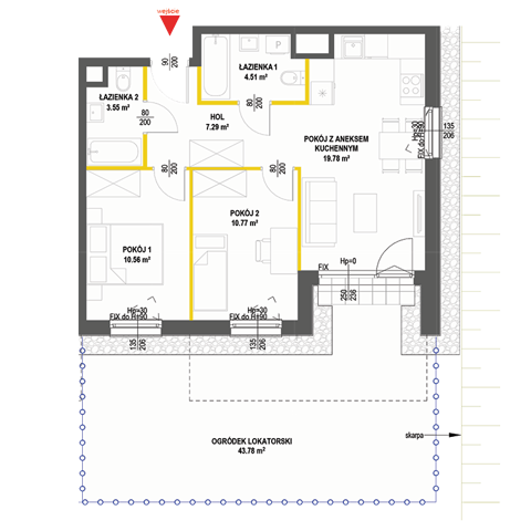 Plan 3 pok. 56m²