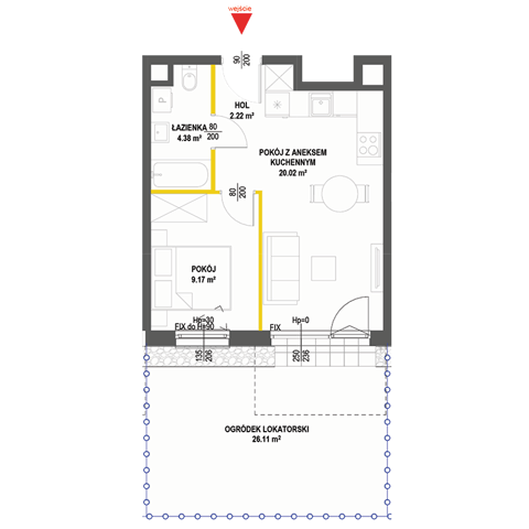 Plan 2 pok. 36m²