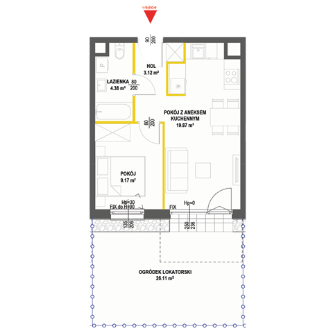 Plan 2 pok. 37m²