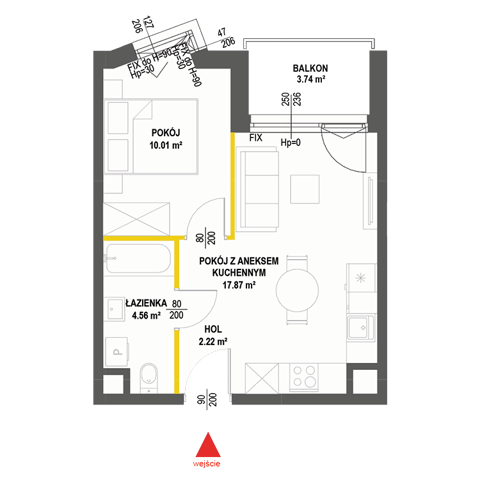Plan 2 pok. 35m²