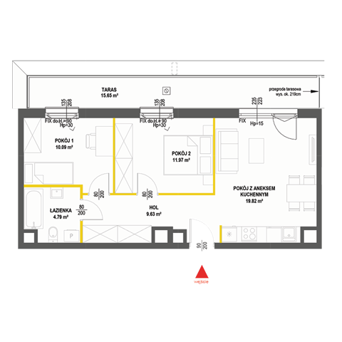 Plan 3 pok. 56m²
