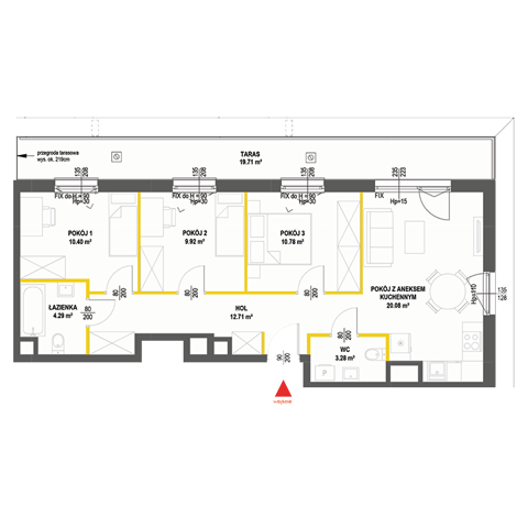 Plan 4 pok. 71m²