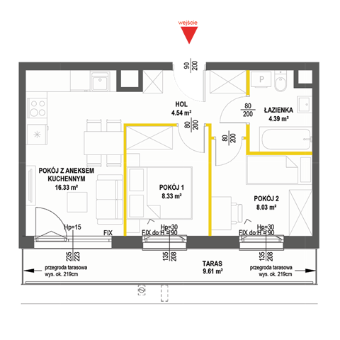 Plan 3 pok. 42m²