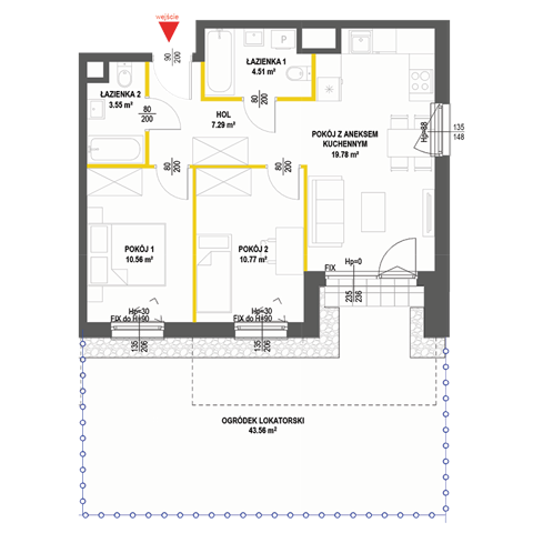 Plan 3 pok. 56m²