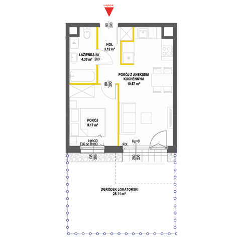 Plan 2 pok. 37m²