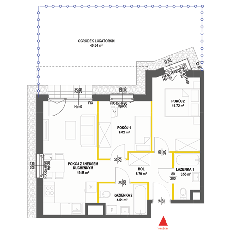 Plan 3 pok. 55m²