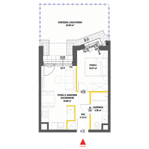 Plan 2 pok. 34m²