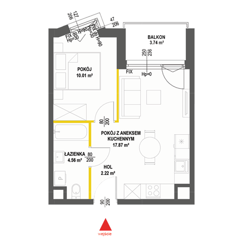 Plan 2 pok. 35m²