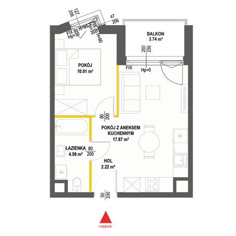 Plan 2 pok. 35m²