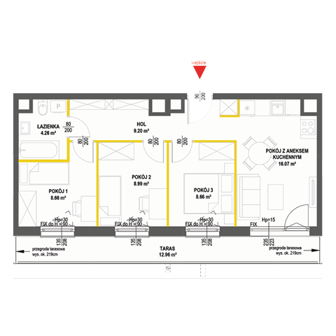 Plan 4 pok. 56m²