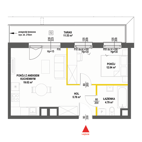 Plan 2 pok. 42m²