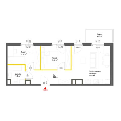Plan 3 pok. 50m²