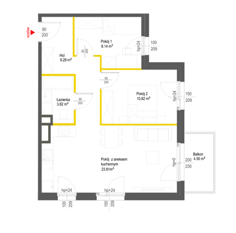Plan 3 pok. 56m²
