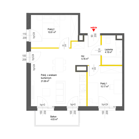 Plan 3 pok. 52m²