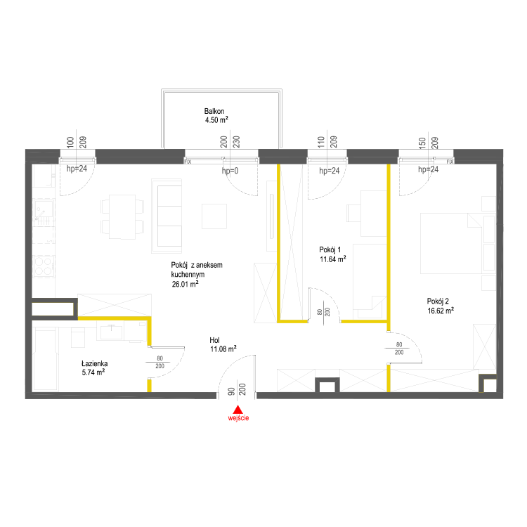 Plan 3 pok. 71m²