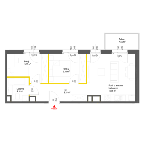 Plan 3 pok. 50m²