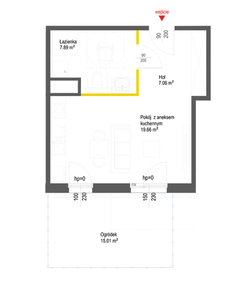 Plan 1 pok. 35m²