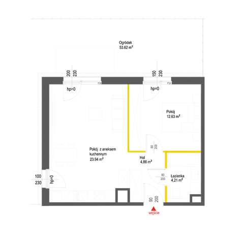 Plan 2 pok. 46m²