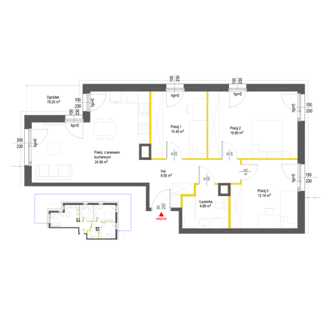 Plan 4 pok. 78m²