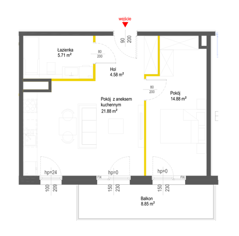 Plan 2 pok. 47m²
