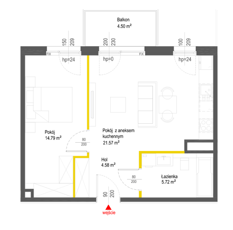 Plan 2 pok. 47m²