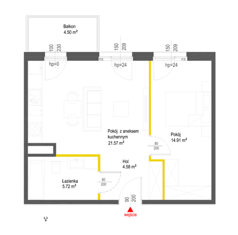 Plan 2 pok. 47m²