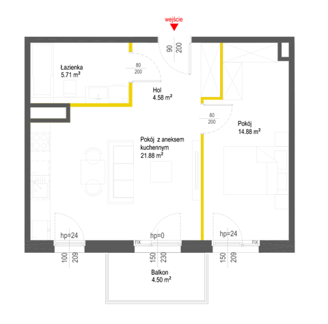 Plan 2 pok. 47m²