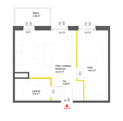 Plan 2 pok. 47m²