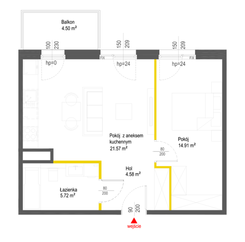 Plan 2 pok. 47m²