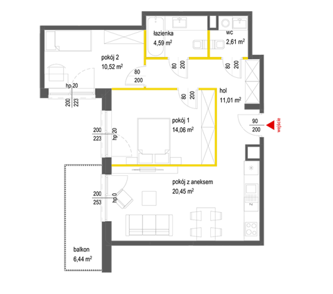 Plan 3 pok. 63m²