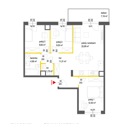 Plan 4 pok. 72m²