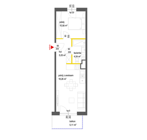 Plan 2 pok. 38m²