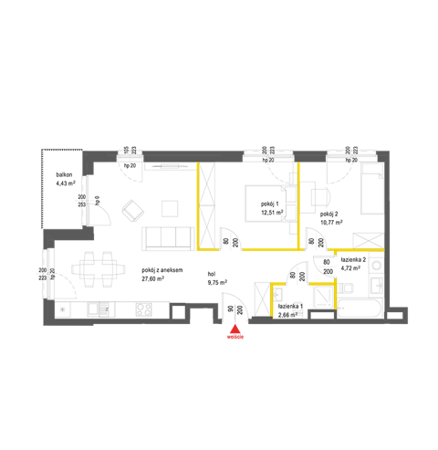 Plan 3 pok. 68m²