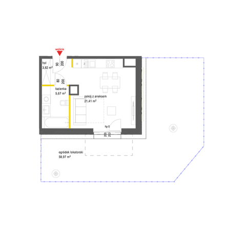 Plan 1 pok. 31m²