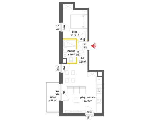 Plan 2 pok. 41m²