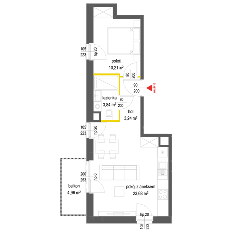 Plan 2 pok. 41m²