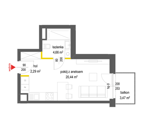 Plan 1 pok. 27m²