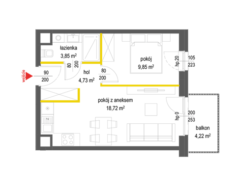 Plan 2 pok. 37m²